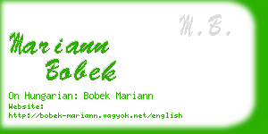 mariann bobek business card